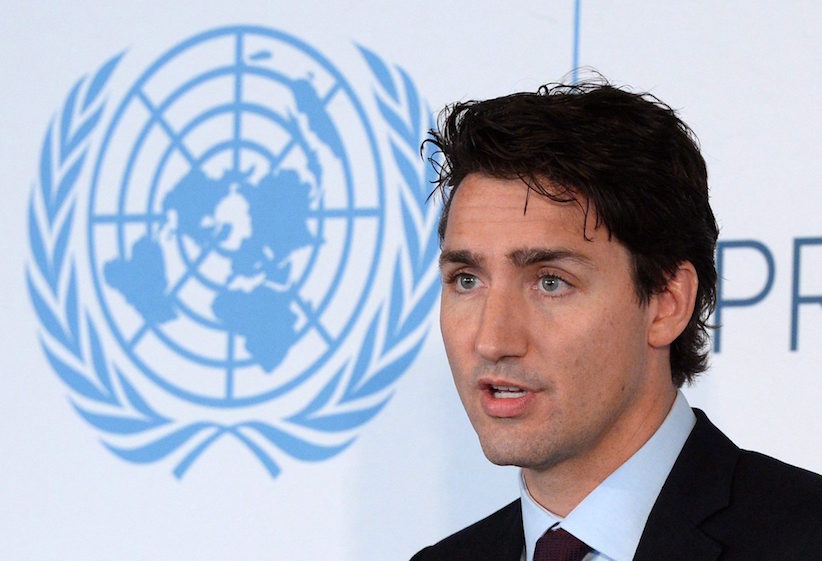Prime Minister Justin Trudeau speaks at a Global Compact Luncheon at the United Nations headquarters in New York on Monday, Sept. 19, 2016. THE CANADIAN PRESS/Sean Kilpatrick